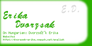 erika dvorzsak business card